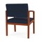 Lesro Lenox Wood Wide Guest Chair Wood Frame, Cherry, RF Blueberry Upholstery LW1201 - alternate 2